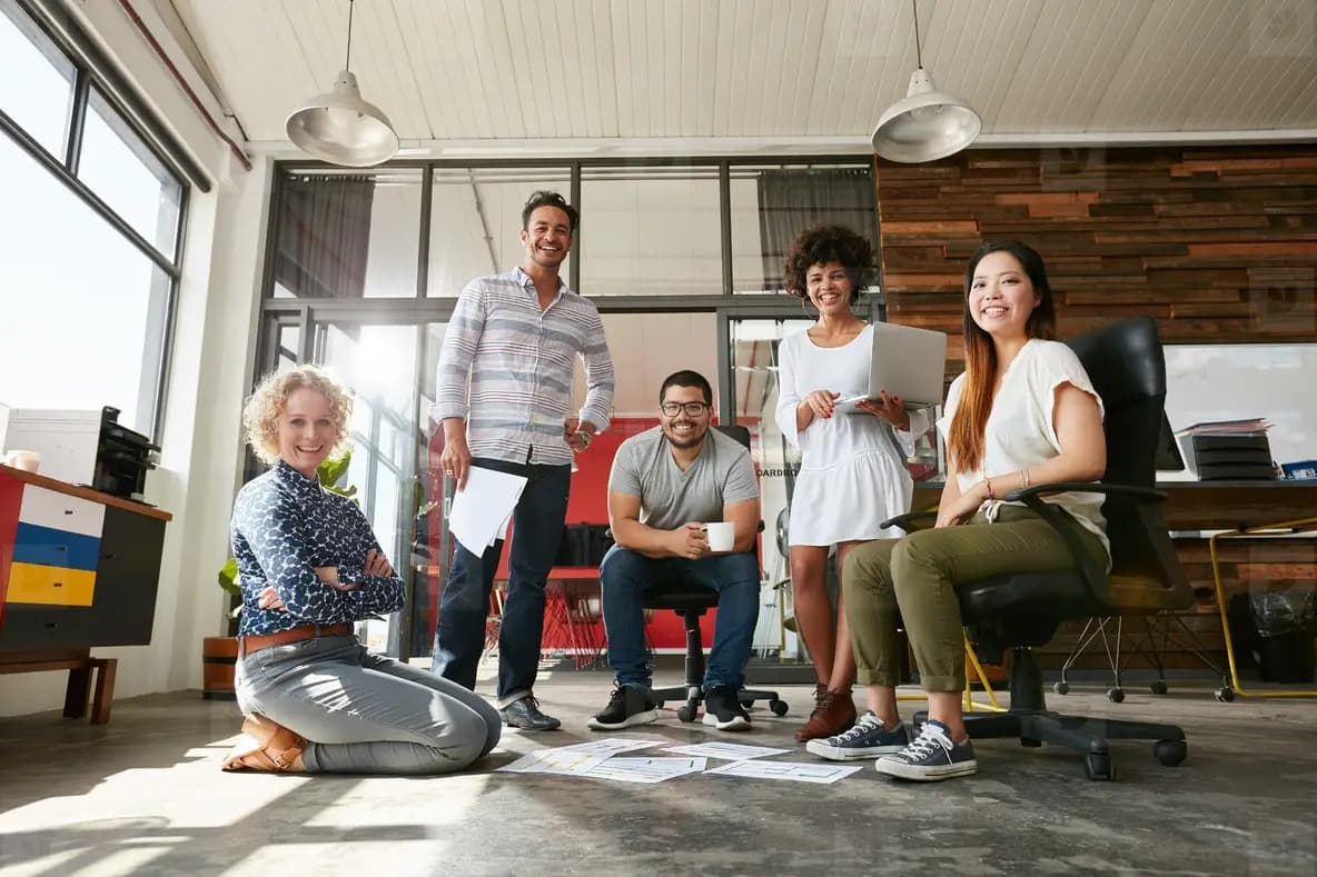 Growing business with charts and success indicators